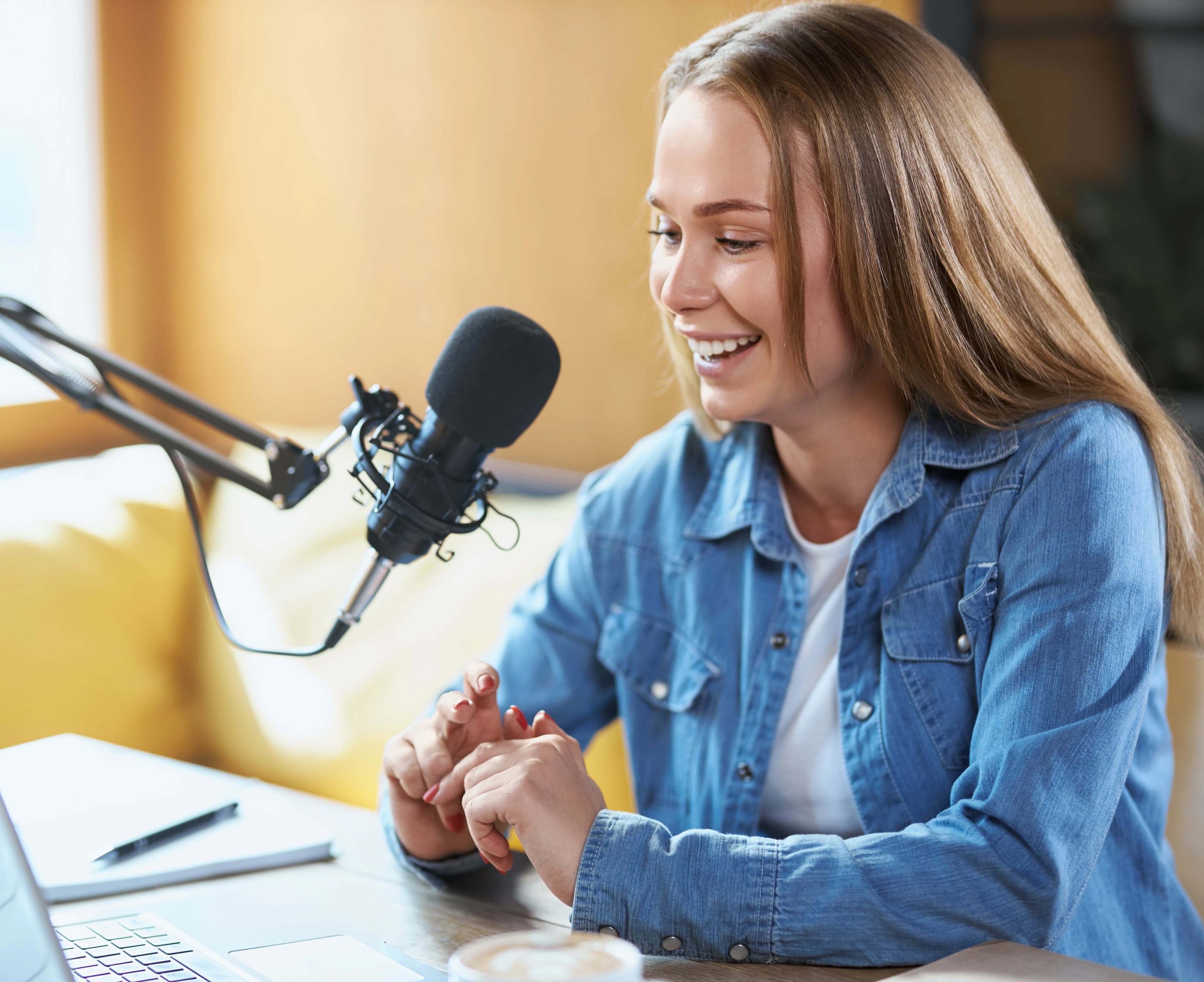 Women creating a podcast